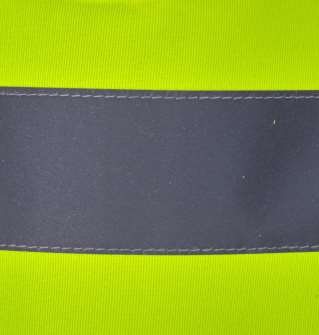 Silver reflective tape across a fluorescent yellow panel