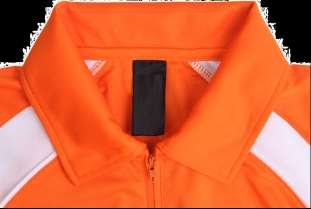 An orange hi-vis golfer collar with a zip